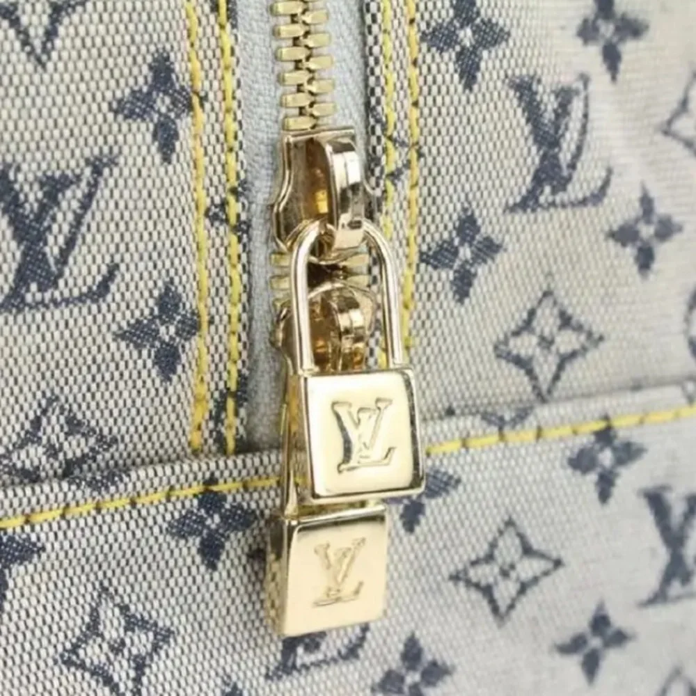 Louis Vuitton Navy x Grey Monogram Mini Lin Marie Dome Boston Bag